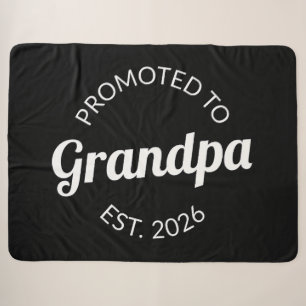 Promoted To Grandpa Est. 2026 I Sherpa Blanket