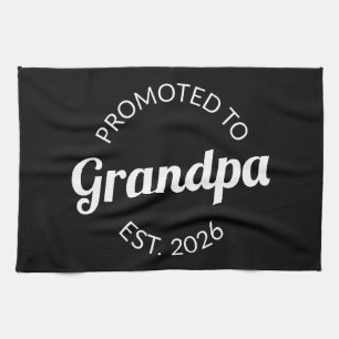 Promoted To Grandpa Est. 2026 I Tea Towel