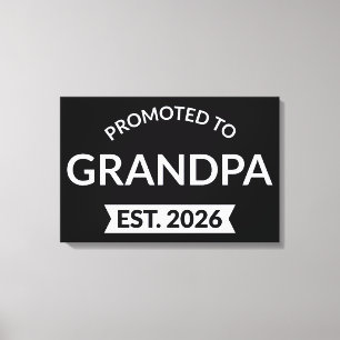 Promoted To Grandpa Est. 2026 II Canvas Print