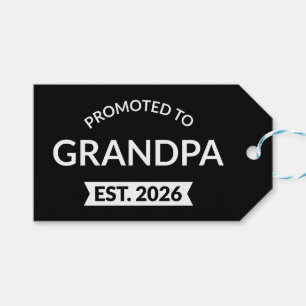Promoted To Grandpa Est. 2026 II Gift Tags