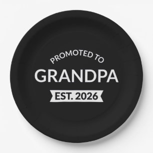 Promoted To Grandpa Est. 2026 II Paper Plate