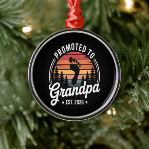 Promoted to Grandpa est. 2026 Metal Tree Decoration