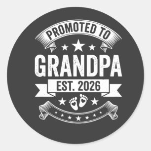 Promoted to Grandpa Est 2026 New Grandpa Announcem Classic Round Sticker