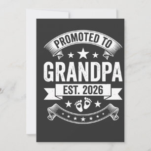 Promoted to Grandpa Est 2026 New Grandpa Announcem Invitation