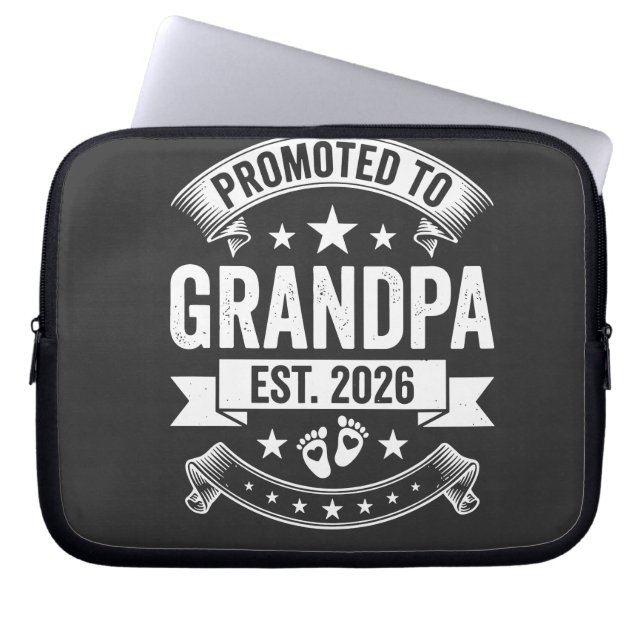 Promoted to Grandpa Est 2026 New Grandpa Announcem Laptop Sleeve (Front)