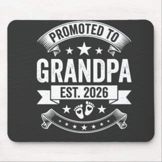 Promoted to Grandpa Est 2026 New Grandpa Announcem Mouse Mat