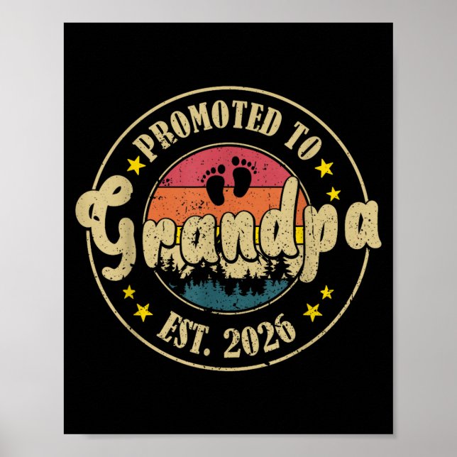 Promoted To Grandpa Est. 2026 New Grandpa Est. 202 Poster (Front)