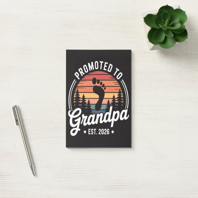 Promoted to Grandpa est. 2026 Post-it Notes (Office)