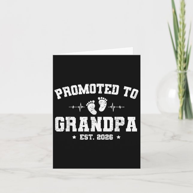 Promoted To Grandpa Est 2026 Pregnancy Announcemen Card (Front)
