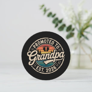 Promoted To Grandpa Est 2026 Pregnancy Retro Invitation