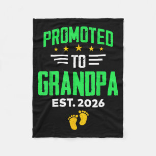 Promoted to grandpa est 2026 vintage soon to be fleece blanket