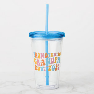 Promoted To Grandpa Est 2027 New Papa Acrylic Tumbler
