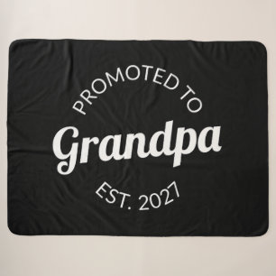 Promoted To Grandpa Est 2027 New Papa I Sherpa Blanket