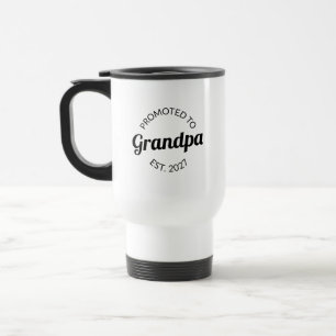 Promoted To Grandpa Est 2027 New Papa I Travel Mug