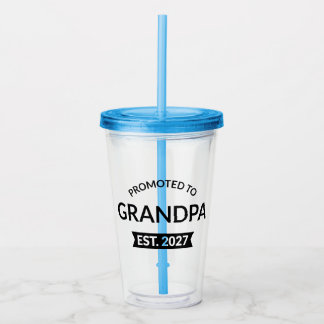 Promoted To Grandpa Est 2027 New Papa II Acrylic Tumbler