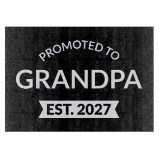 Promoted To Grandpa Est 2027 New Papa II Cutting Board