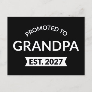 Promoted To Grandpa Est 2027 New Papa II Postcard