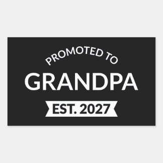 Promoted To Grandpa Est 2027 New Papa II Rectangular Sticker