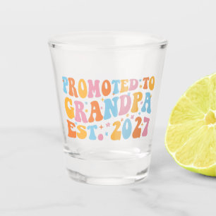 Promoted To Grandpa Est 2027 New Papa Shot Glass