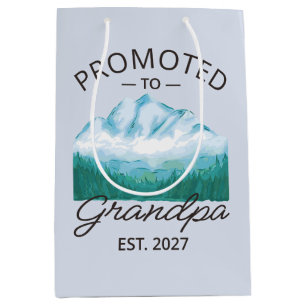Promoted To Grandpa Est 2027 New Papa VI Medium Gift Bag