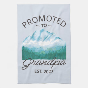 Promoted To Grandpa Est 2027 New Papa VI Tea Towel