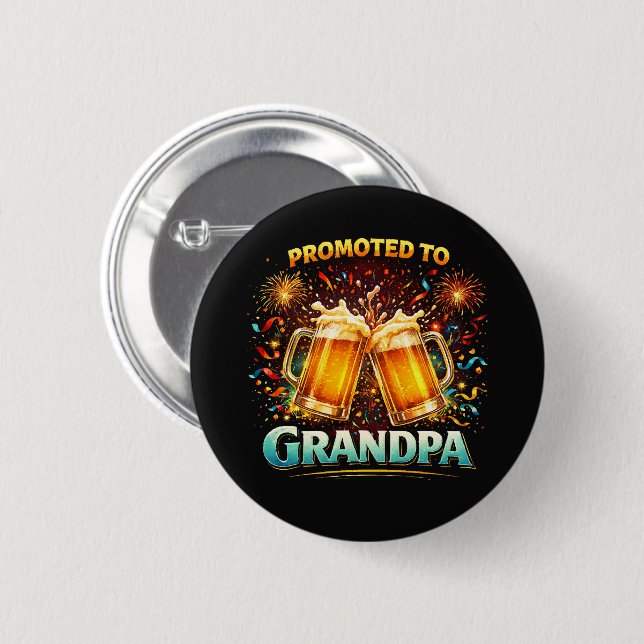 Promoted To Grandpa Future 6 Cm Round Badge (Front & Back)