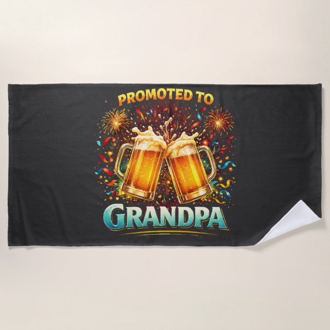 Promoted To Grandpa Future Beach Towel (Front)