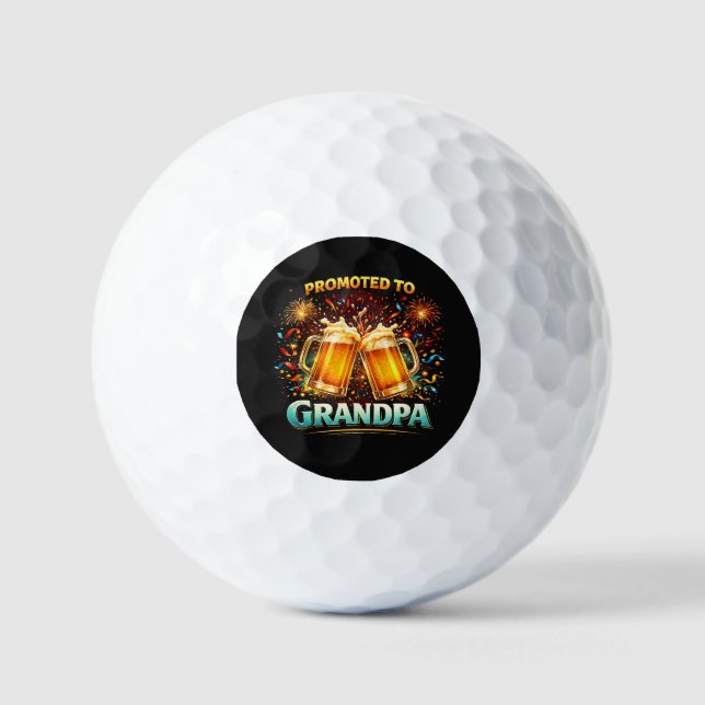 Promoted To Grandpa Future Golf Balls (Front)