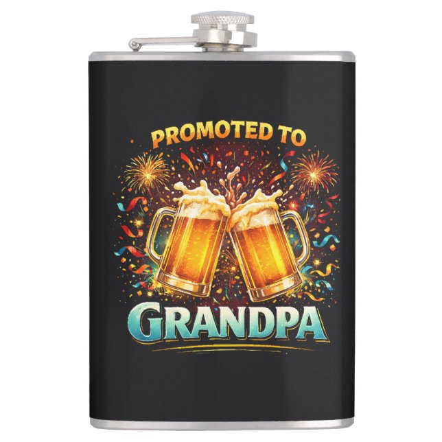 Promoted To Grandpa Future Hip Flask (Front)
