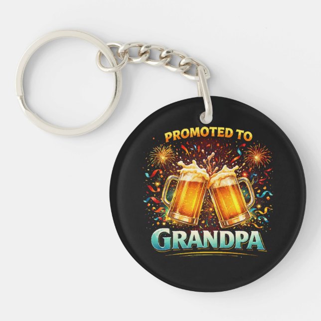 Promoted To Grandpa Future Key Ring (Front)