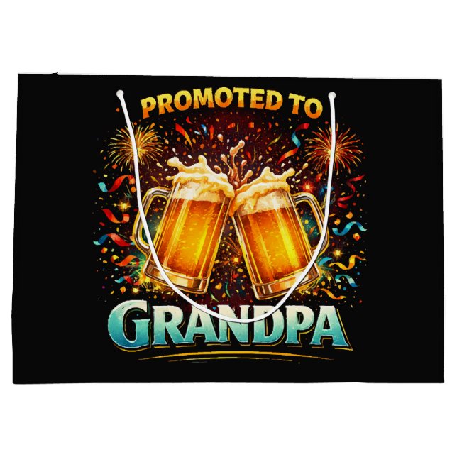 Promoted To Grandpa Future Large Gift Bag (Back)