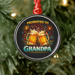 Promoted To Grandpa Future Metal Tree Decoration