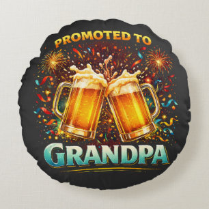 Promoted To Grandpa Future Round Cushion