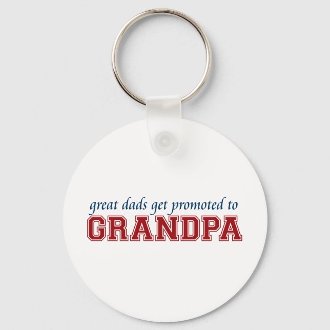 Promoted to Grandpa Key Ring (Front)