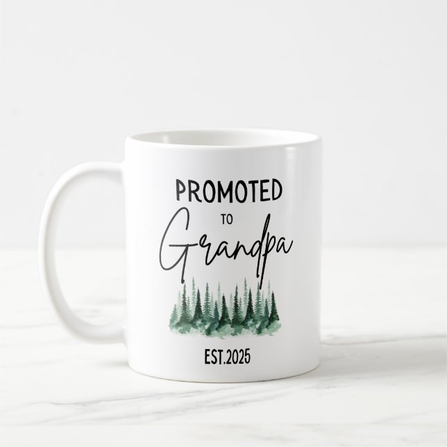 Promoted To Grandpa Mug 2025, Grandpa Mug Est 2025 (Left)