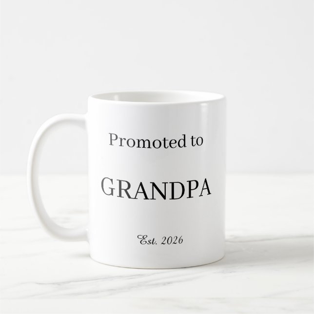 Promoted To Grandpa Mug – New Dad Gift Coffee Cup (Left)