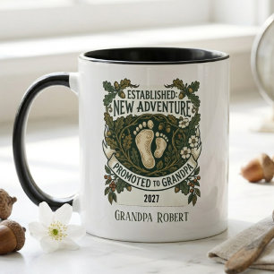 Promoted to Grandpa New Adventure Announcement Mug
