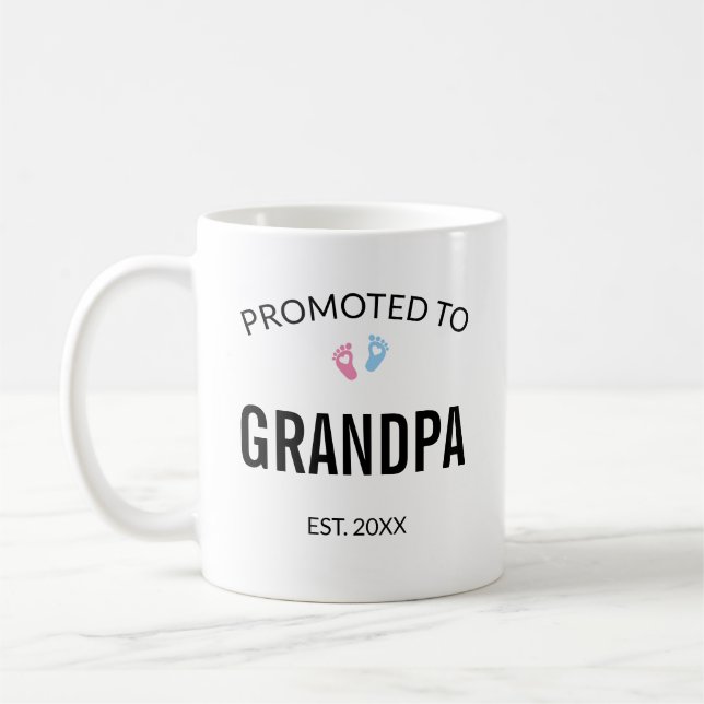 Promoted to Grandpa Pregnancy Announcement Coffee Mug (Left)