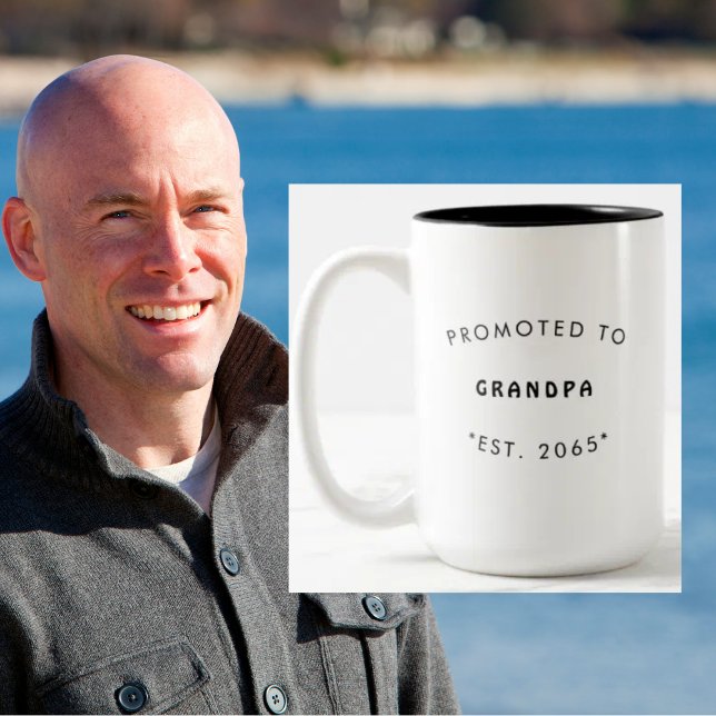 Promoted to Grandpa Pregnancy Announcement II Two-Tone Coffee Mug (Creator Uploaded)