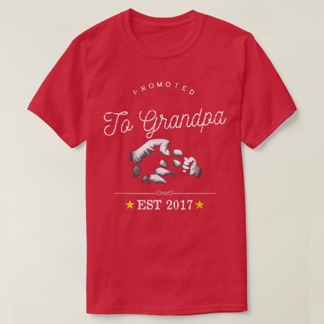 Promoted to Grandpa T New Grandfather To Be Epecti T-Shirt (Design Front)