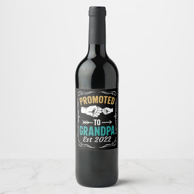 Promoted to Grandpa  Wine Label (Front)