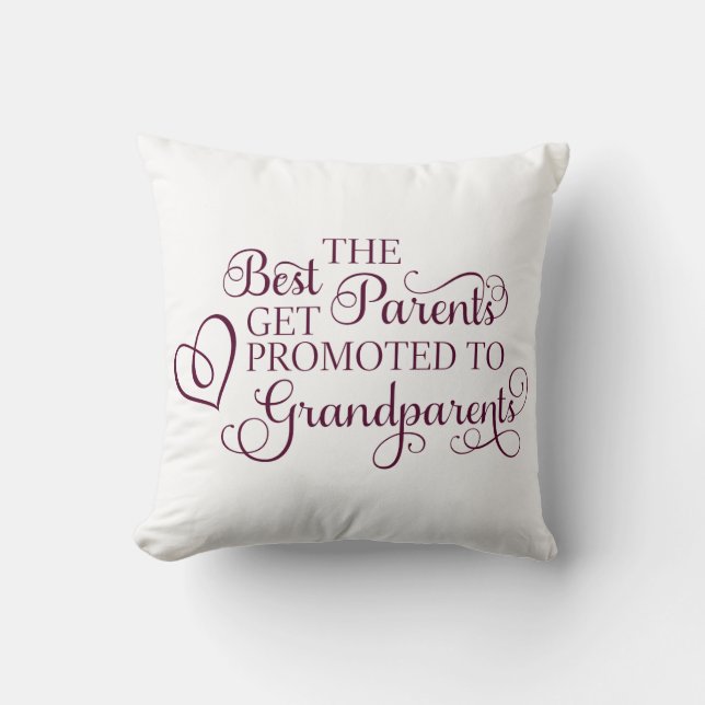 Promoted to Grandparents Pillow (Front)