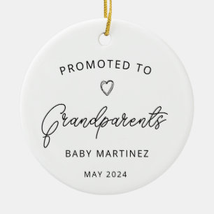Promoted to Grandparents Pregnancy Announcement Ceramic Tree Decoration