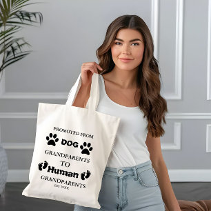 Promoted to grandparents pregnancy announcement tote bag