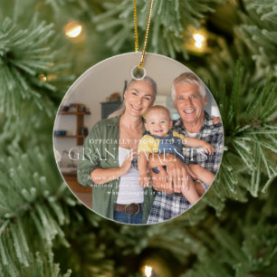 Promoted to Grandparents   Sentimental Photo  Ceramic Tree Decoration