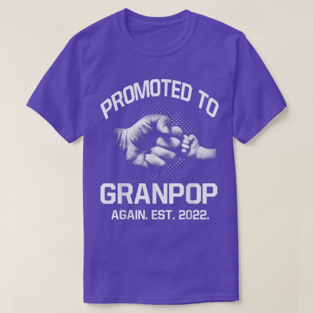 Promoted To Granpop Again EST 2022 Christmas Fathe T-Shirt (Design Front)