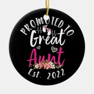 Promoted to Great Aunt 2022 Baby Announcement Ceramic Tree Decoration
