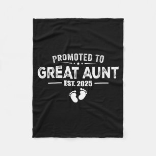 Promoted To Great Aunt 2025 Baby &amp; Aunt Funny  Fleece Blanket