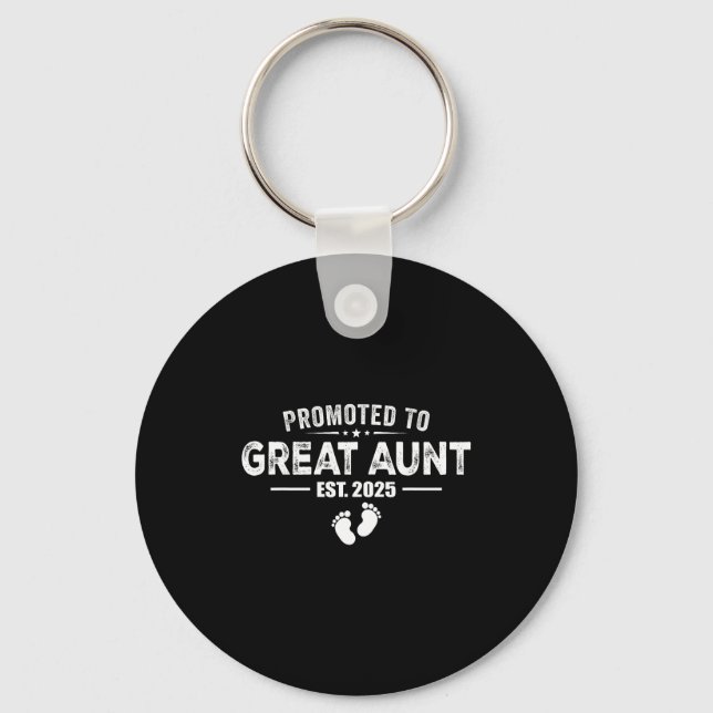 Promoted To Great Aunt 2025 Baby &amp; Aunt Funny  Key Ring (Front)