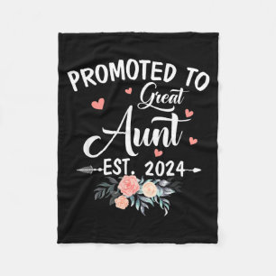 Promoted To Great Aunt Est 2024 Soon To Be Aunt Fl Fleece Blanket